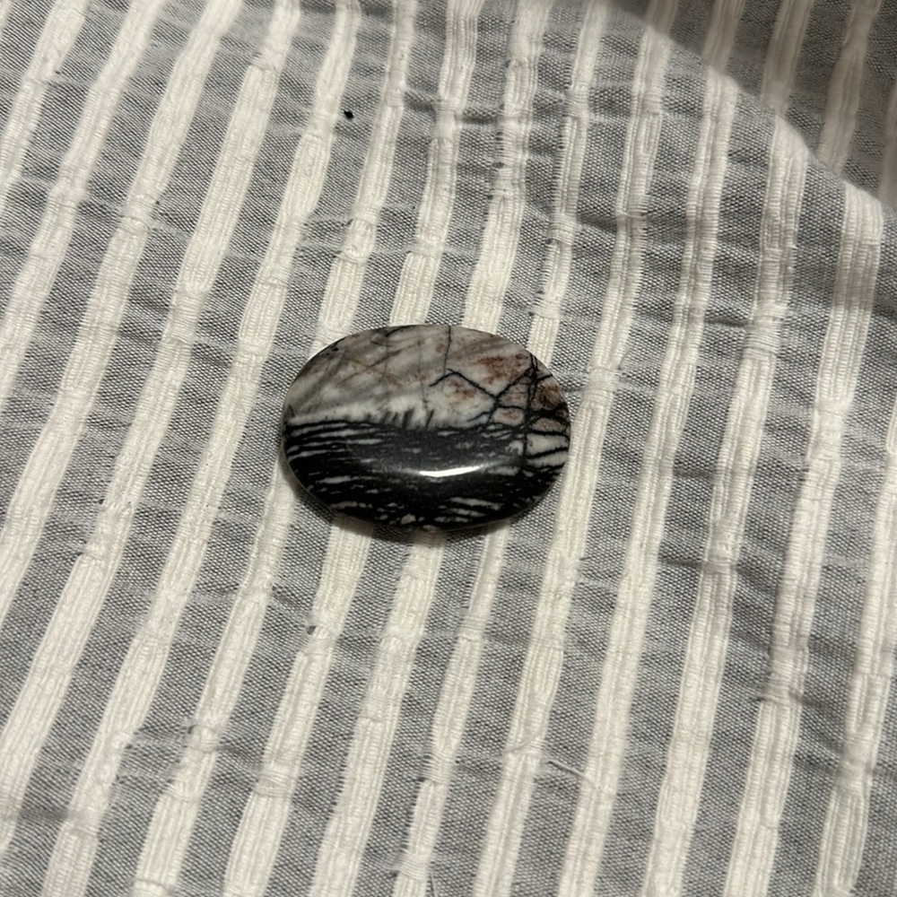 Unique Black and White Worry Stone, Thumb Stone - Picture 3 of 5